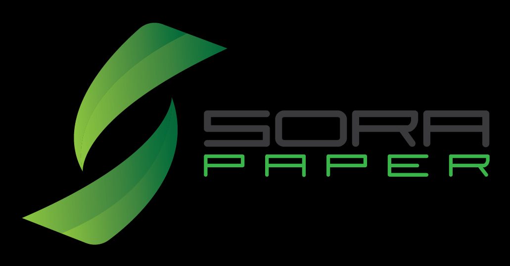 Logo Sora Paper, công ty anh Cơ gây dựng sau khi rời ghế giám đốc nhà máy ống giấy, chuyên cung cấp máy móc và keo cho các xưởng sản xuất bao bì giấy.